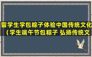 留学生学包粽子体验中国传统文化（学生端午节包粽子 弘扬传统文化）